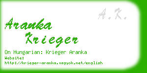 aranka krieger business card